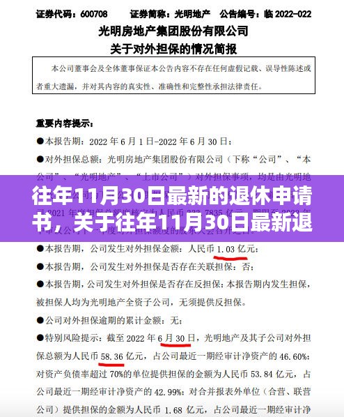 关于往年11月30日最新退休申请书的探讨与观点阐述，退休申请书详解及某某观点分享