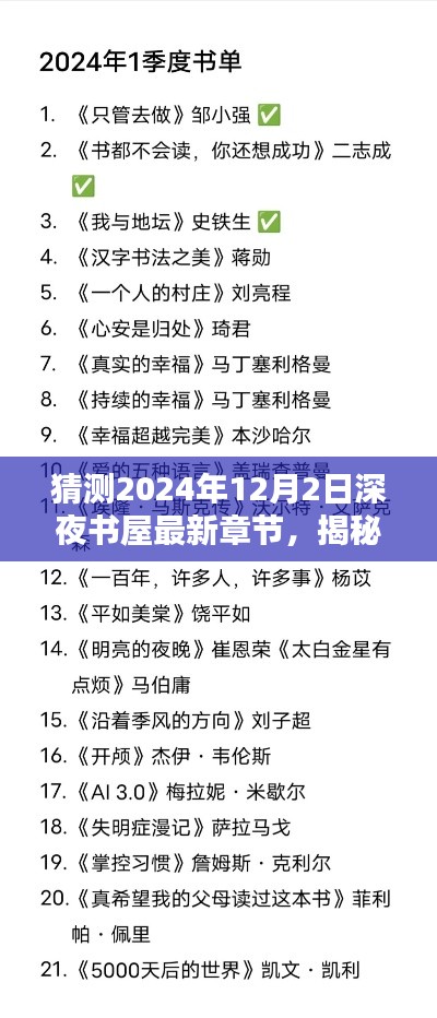 揭秘预测，深夜书屋最新章节预告 2024年12月2日深度解读
