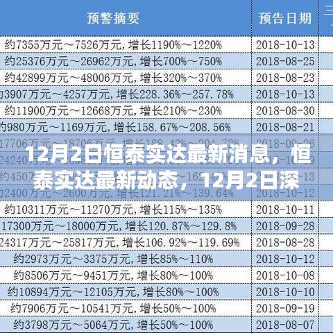 恒泰实达最新动态深度解析，12月2日最新消息