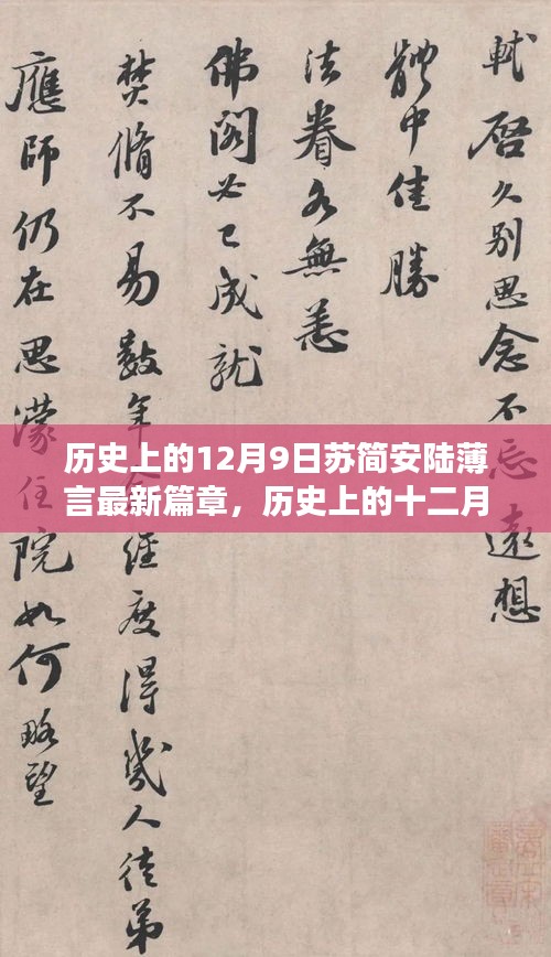 历史上的十二月九日，苏简安与陆薄言最新篇章回顾及其背景事件影响