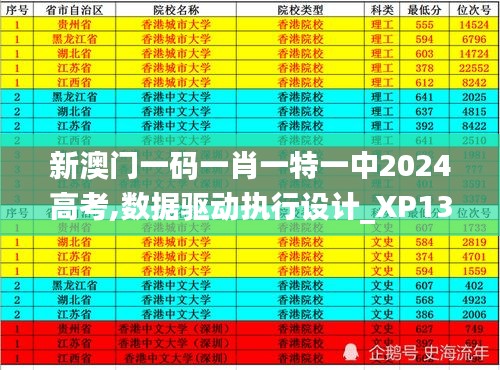 新澳门一码一肖一特一中2024高考,数据驱动执行设计_XP13.147