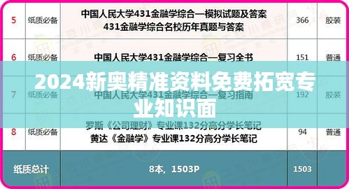 2024新奥精准资料免费拓宽专业知识面