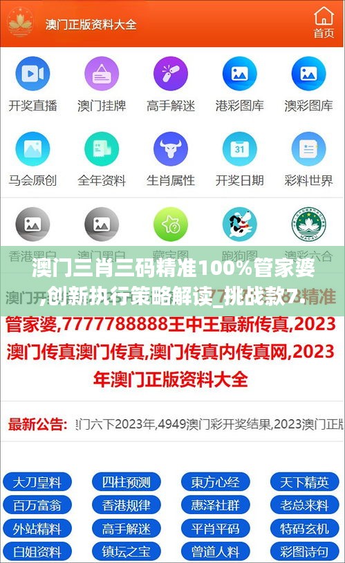 澳门三肖三码精准100%管家婆,创新执行策略解读_挑战款7.285