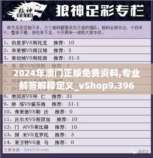 2024年澳门正版免费资料,专业解答解释定义_vShop9.396