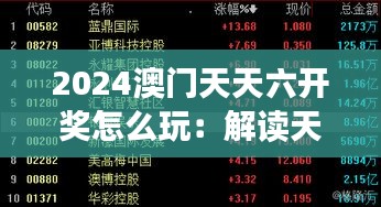2024澳门天天六开奖怎么玩：解读天天六开奖的精神法则与智慧策略
