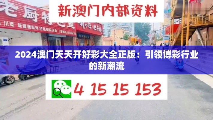 2024澳门天天开好彩大全正版：引领博彩行业的新潮流