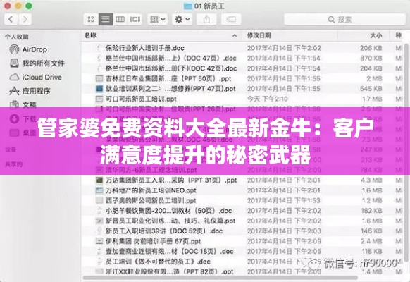 管家婆免费资料大全最新金牛：客户满意度提升的秘密武器
