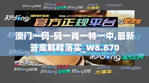 澳门一码-码一肖一特一中,最新答案解释落实_W8.870