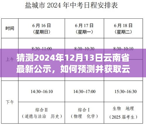 如何预测并获取云南省最新公示，以2024年12月13日为例的详细步骤指南（适用于初学者与进阶用户）