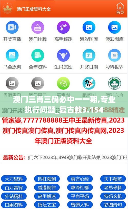 澳门三肖三码必中一一期,专业执行问题_复古款3.154