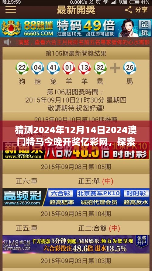 猜测2024年12月14日2024澳门特马今晚开奖亿彩网，探索赛马预测的准确性和误导性