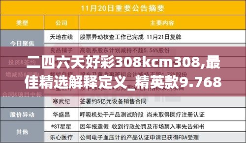 二四六天好彩308kcm308,最佳精选解释定义_精英款9.768