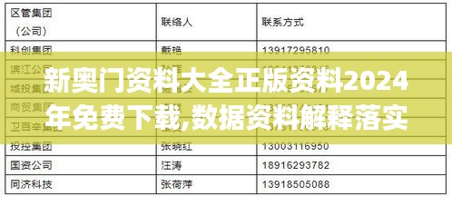 新奥门资料大全正版资料2024年免费下载,数据资料解释落实_Advance19.728