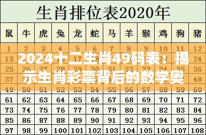 2024十二生肖49码表：揭示生肖彩票背后的数学奥秘