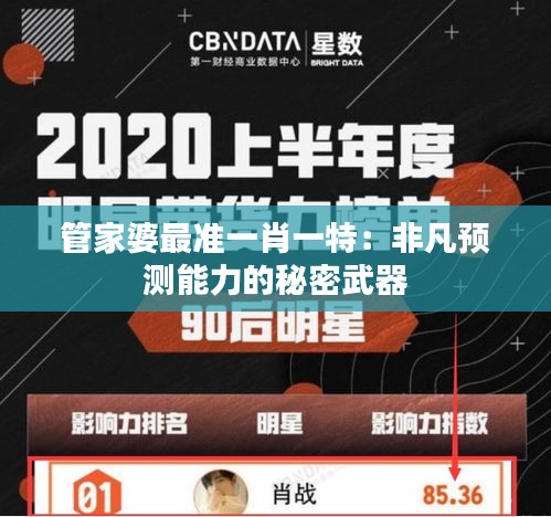 管家婆最准一肖一特：非凡预测能力的秘密武器