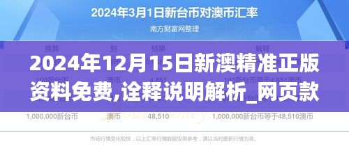 2024年12月15日新澳精准正版资料免费,诠释说明解析_网页款8.733