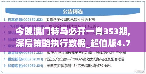 今晚澳门特马必开一肖353期,深层策略执行数据_超值版4.796