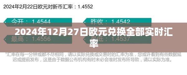 欧元实时汇率查询（2024年12月27日）