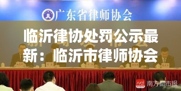 临沂律协处罚公示最新：临沂市律师协会会长张兆伟 