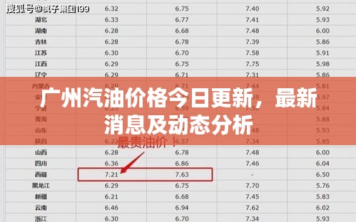 广州汽油价格今日更新，最新消息及动态分析