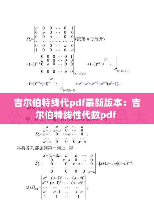 吉尔伯特线代pdf最新版本：吉尔伯特线性代数pdf 