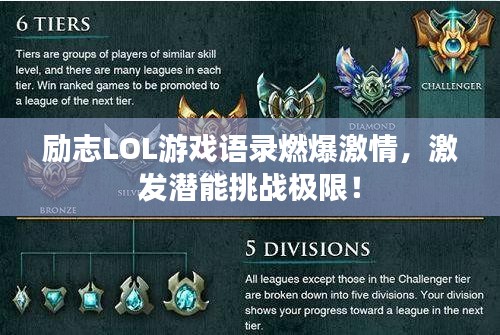 励志LOL游戏语录燃爆激情，激发潜能挑战极限！