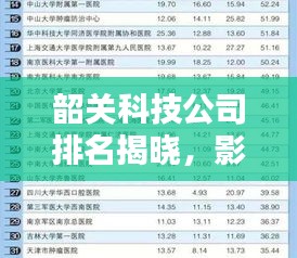 韶关科技公司排名揭晓，影响力概述及行业地位揭秘