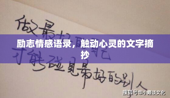 励志情感语录，触动心灵的文字摘抄
