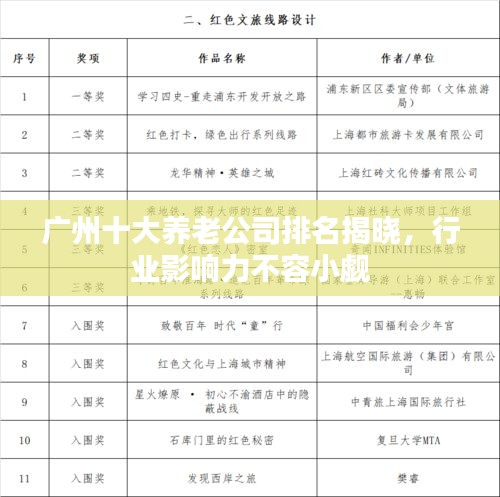 广州十大养老公司排名揭晓，行业影响力不容小觑