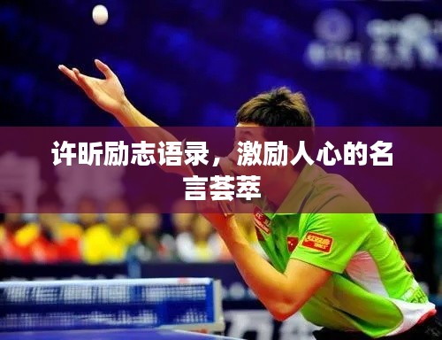 许昕励志语录，激励人心的名言荟萃