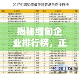 揭秘缅甸企业排行榜，正经公司影响力不容小觑