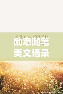 励志随笔美文语录摘抄，激发你无限潜能的力量