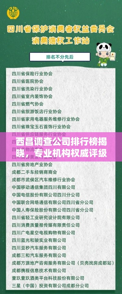 西昌调查公司排行榜揭晓，专业机构权威评级榜单！