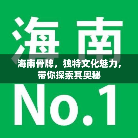 海南骨牌，独特文化魅力，带你探索其奥秘