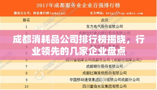 成都消耗品公司排行榜揭晓，行业领先的几家企业盘点