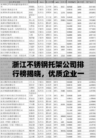 浙江不锈钢托架公司排行榜揭晓，优质企业一览无余