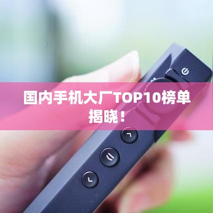 国内手机大厂TOP10榜单揭晓！