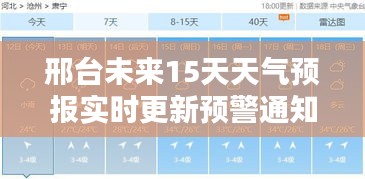 邢台未来15天天气预报实时更新预警通知