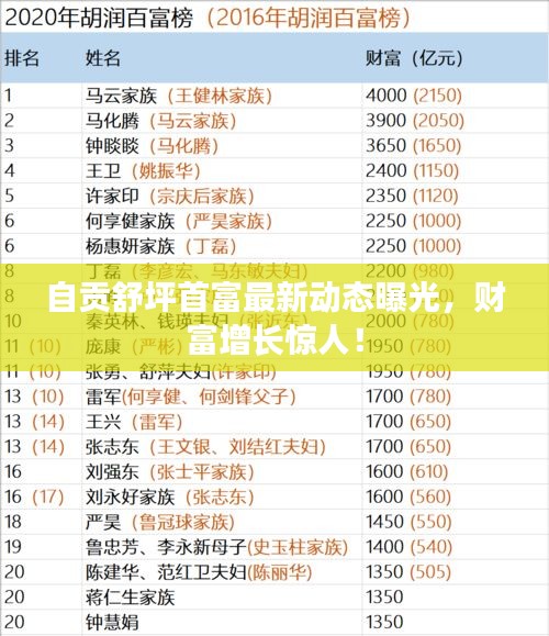 自贡舒坪首富最新动态曝光，财富增长惊人！