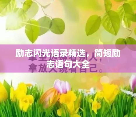 励志闪光语录精选，简短励志语句大全
