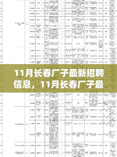 11月长春厂子最新招聘信息概览及职业发展三大要点探讨