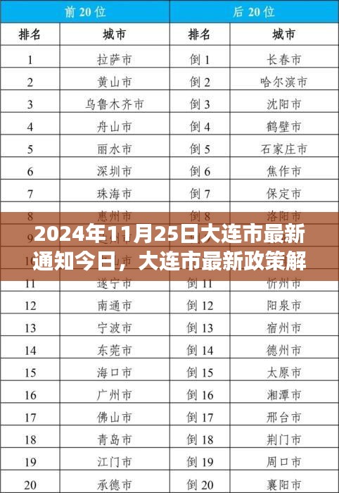 大连市最新政策解读及城市动向，个人观点与观察（2024年11月25日更新）