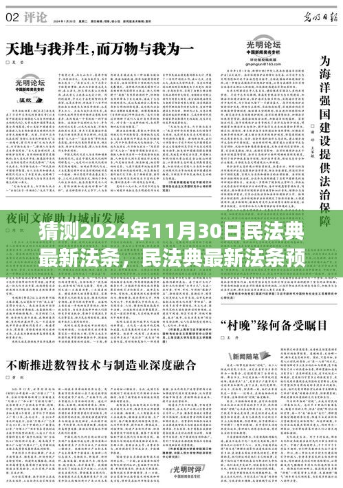 深度解析，预测民法典最新法条展望与深度解读（2024年11月30日版）