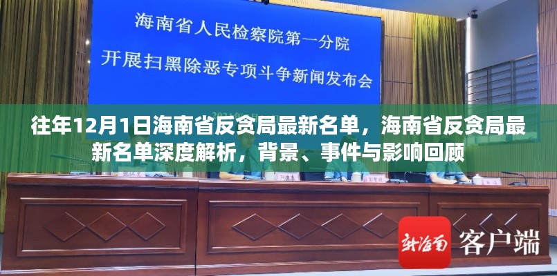 海南省反贪局最新名单深度解析，背景、事件与影响回顾，揭露最新反腐动态