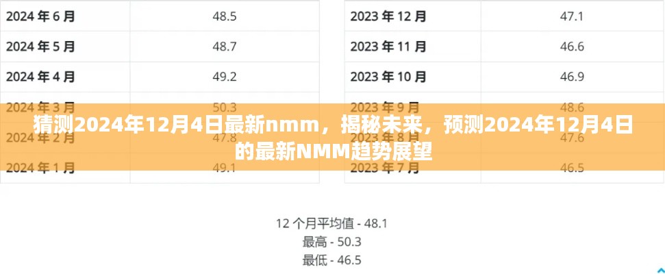 揭秘未来趋势，预测2024年12月4日最新NMM趋势展望报告