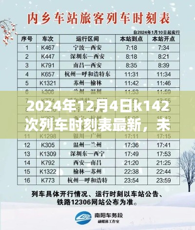 揭秘K142次列车时刻表高科技新亮点，未来之旅启程，最新时刻表（2024年12月4日）