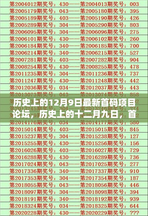 历史上的十二月九日首码项目论坛回顾与影响，最新首码项目的启示与启示意义