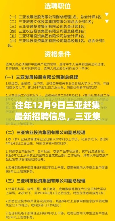 往年12月9日三亚赶集招聘信息大揭秘，新机遇助力梦想实现，学习变化塑造自信人才！