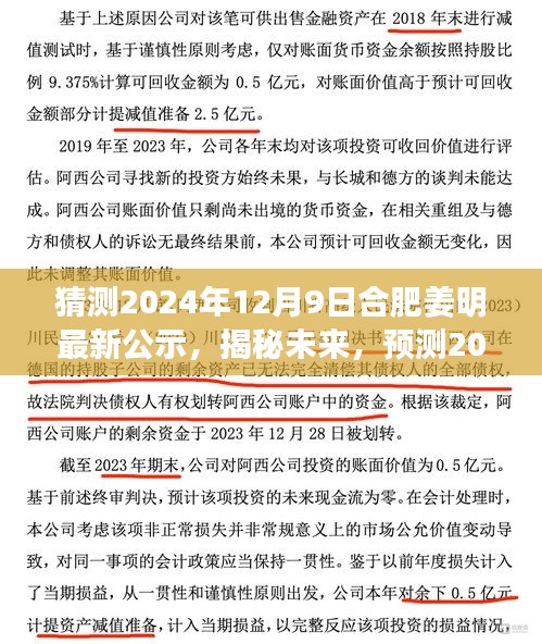 揭秘预测，合肥姜明最新公示动向，展望合肥未来发展趋势（2024年12月9日）