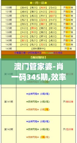 澳门管家婆-肖一码345期,效率资料解释落实_3DM4.714